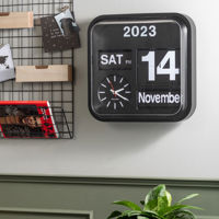 Present Time Karlsson Wall Clock Big Flip Black